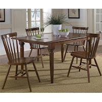 Transitional 5-Piece Dining Set with Butterfly Leaf