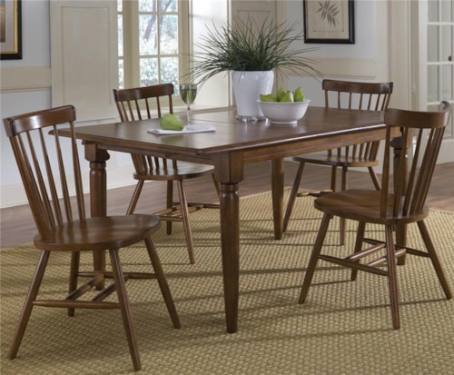 Transitional 5-Piece Dining Set with Butterfly Leaf