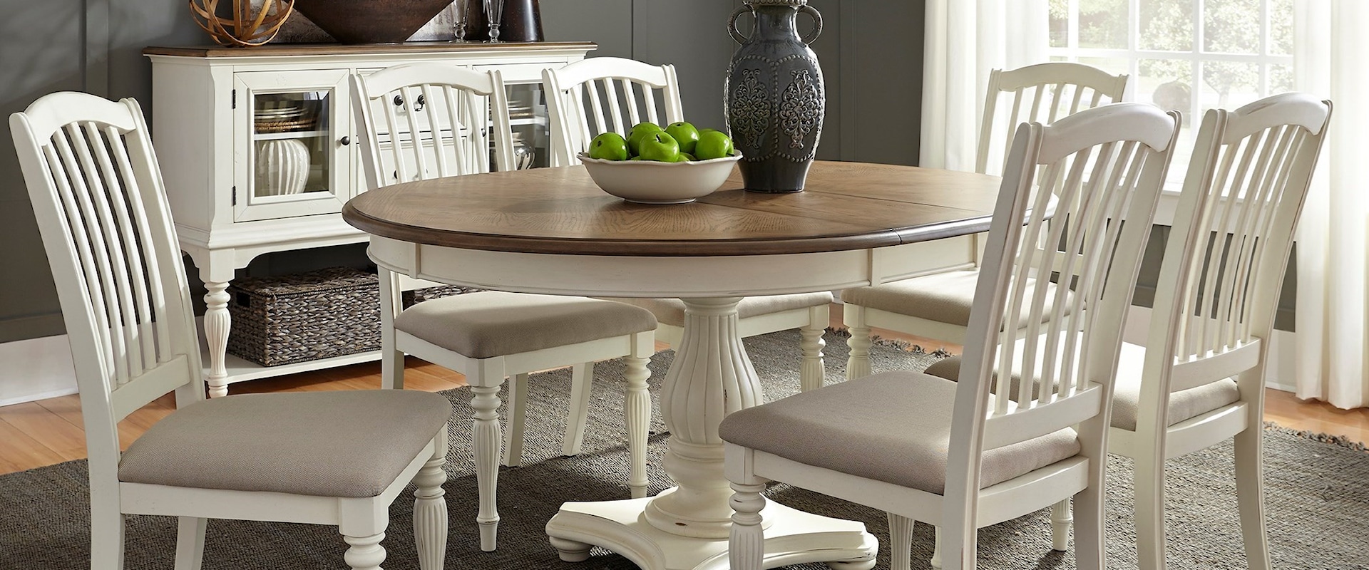 7 Piece Pedestal Table Set