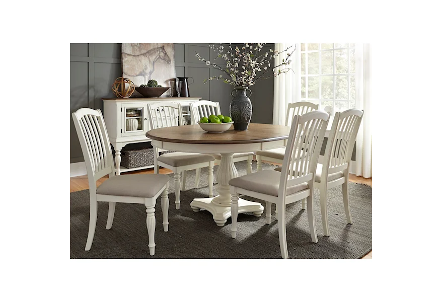 Cumberland Creek Dining 7 Piece Pedestal Table Set by Liberty Furniture at SuperStore