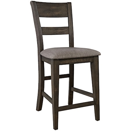 Transitional Open Back Counter Height Dining Chair