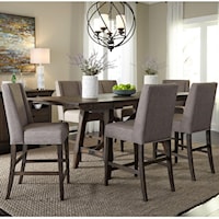 Transitional 7-Piece Counter-Height Gathering Dining Set