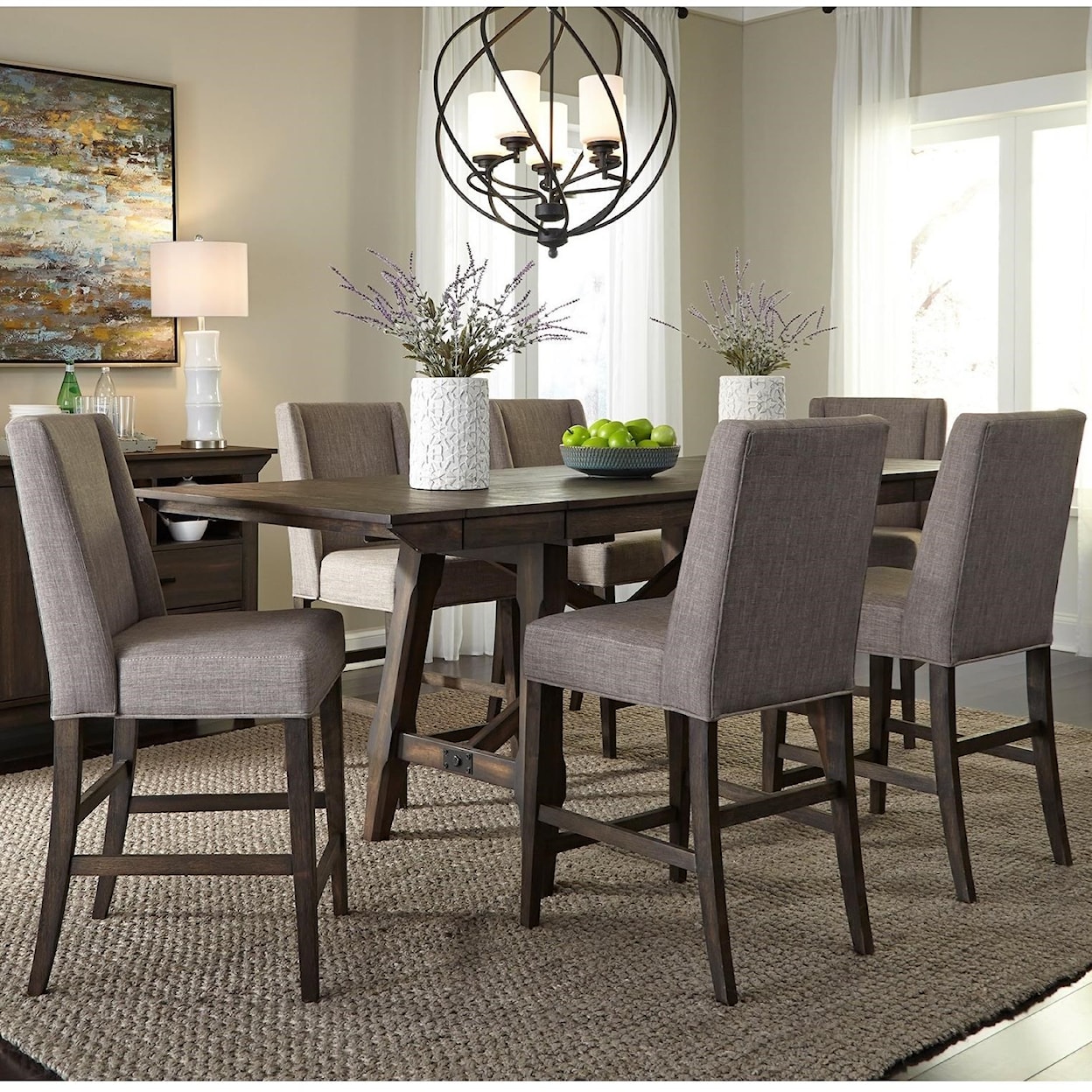 Libby Double Bridge 7-Piece Counter-Height Gathering Dining Set