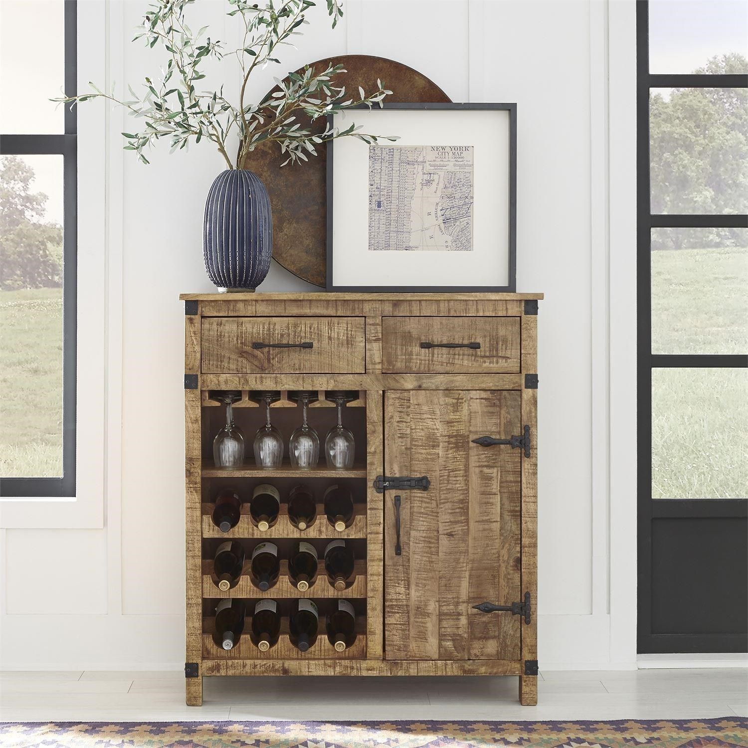 Rustic wine rack cabinet sales