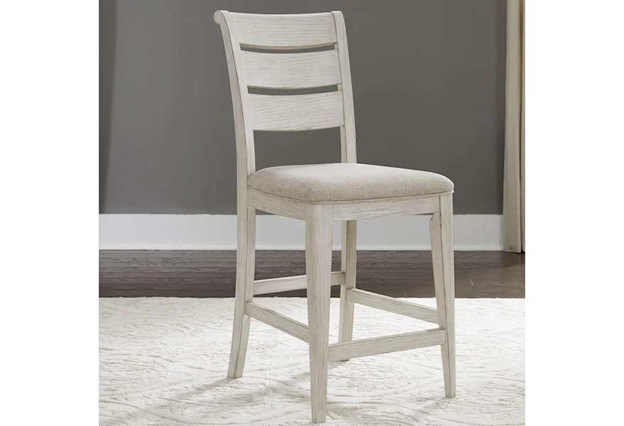 Farmhouse Reimagined Ladder Back Upholstered Counter Chair by Liberty Furniture at Reeds Furniture