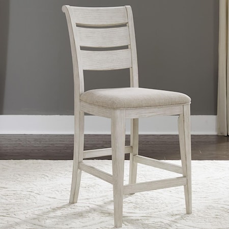 Ladder Back Upholstered Counter Chair