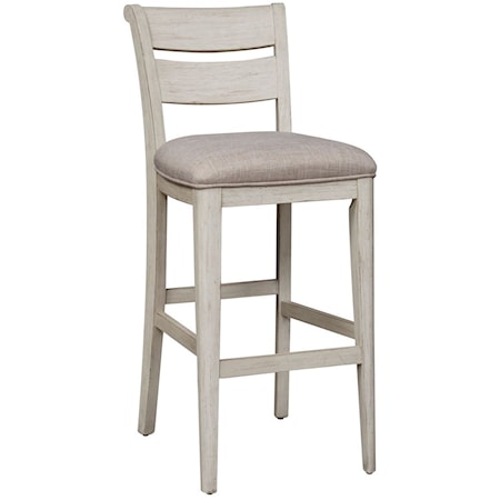 Ladder Back Upholstered Bar Stool