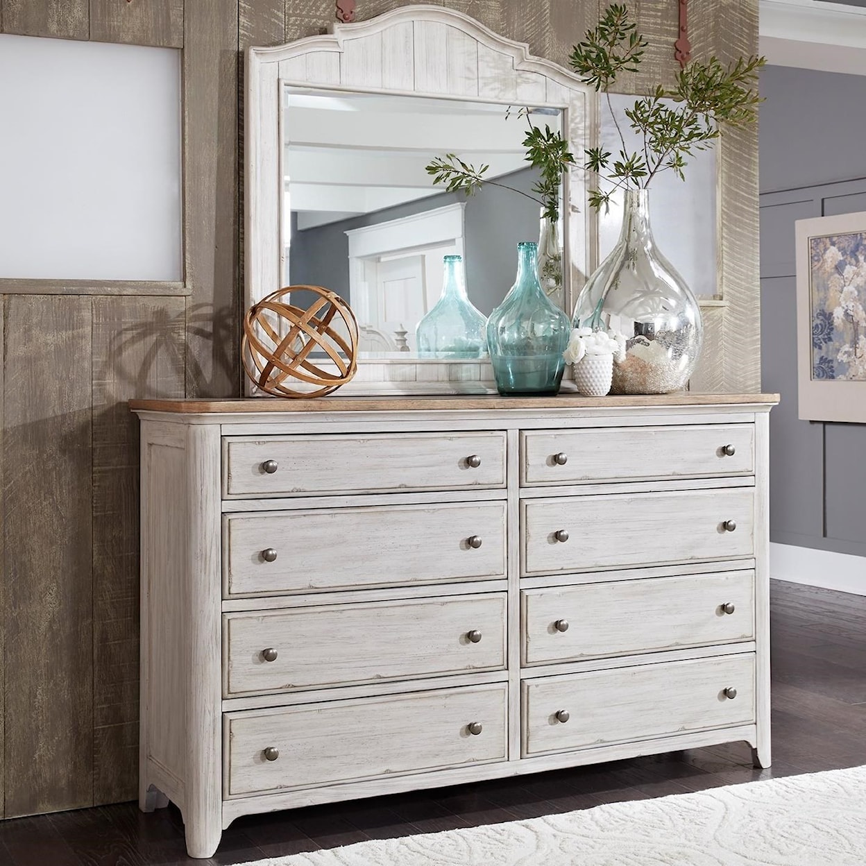 Liberty Furniture Farmhouse Reimagined Dresser & Mirror