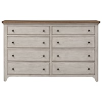 Farmhouse 8-Drawer Dresser with Cedar Lined Bottom Drawers