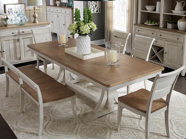 6-Piece Trestle Table Set