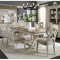 Farmhouse 6-Piece Trestle Table Set