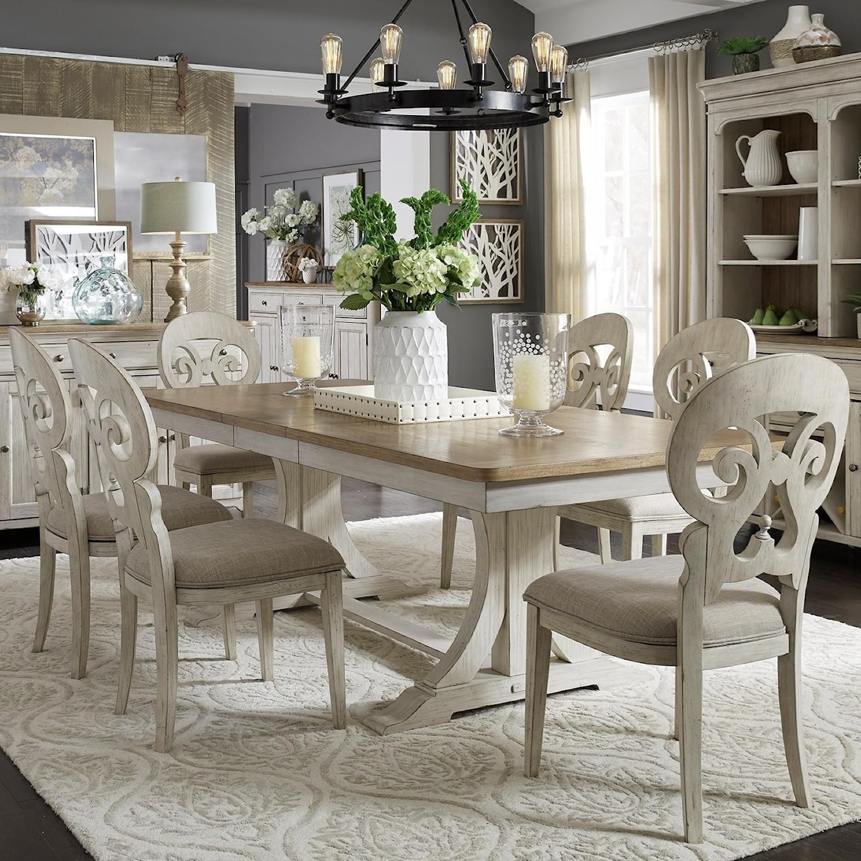 Liberty Furniture Farmhouse Reimagined 7-Piece Table and Chair Set