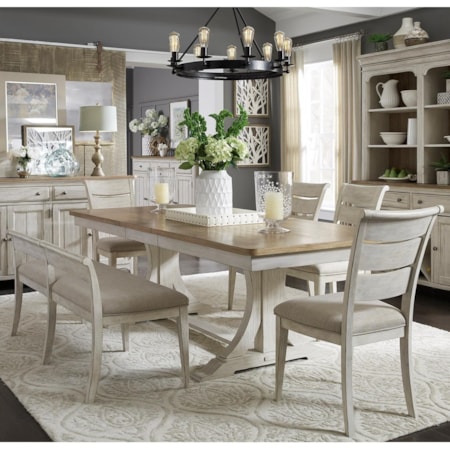 6-Piece Trestle Table Set