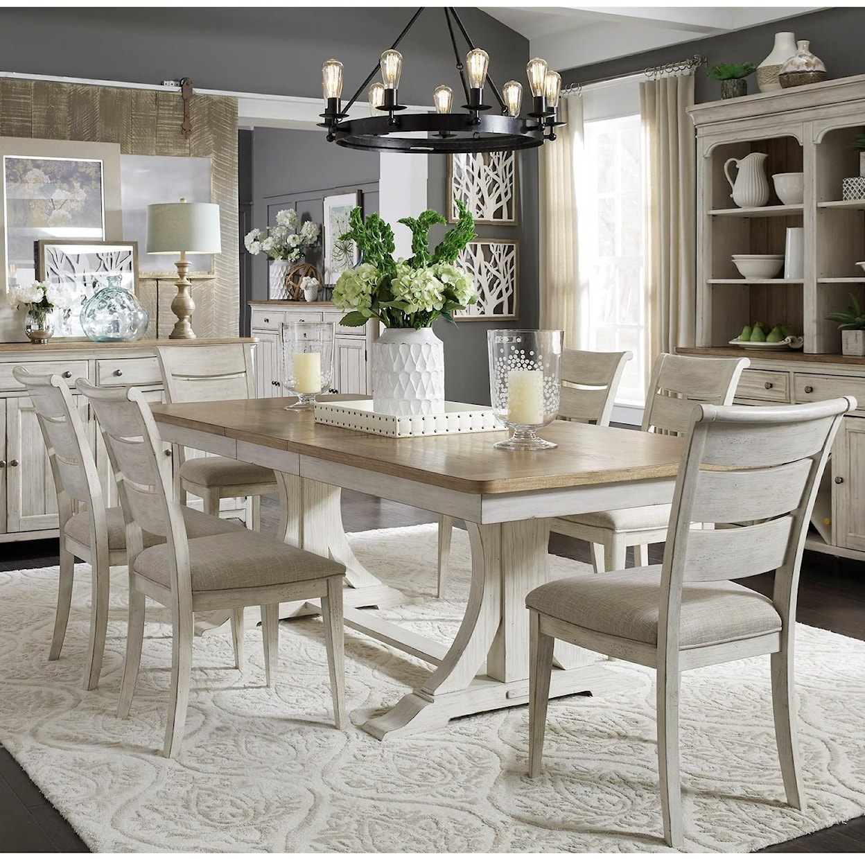 Liberty Furniture Farmhouse Reimagined 7-Piece Table and Chair Set