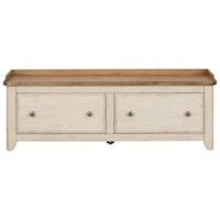 Relaxed Vintage 2 Drawer Storage Hall Bench