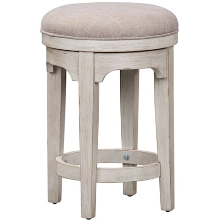Relaxed Vintage Upholstered Console Swivel Stool