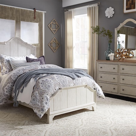 Twin Panel Bed, Dresser & Mirror