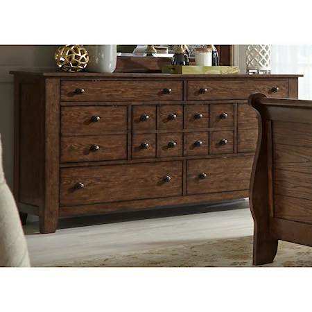 7 Drawer Dresser with Tapered Block Feet