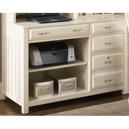 Computer Credenza with Shelves and Drawers