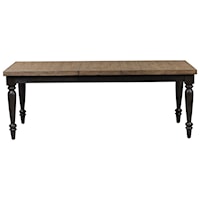 Transitional Rectangular Leg Table with Removable Leaf