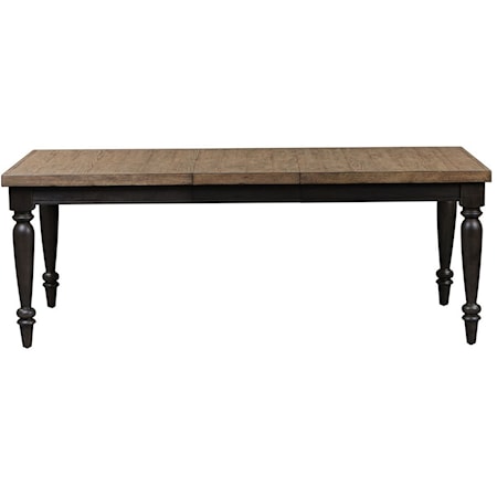 Transitional Rectangular Leg Table with Removable Leaf