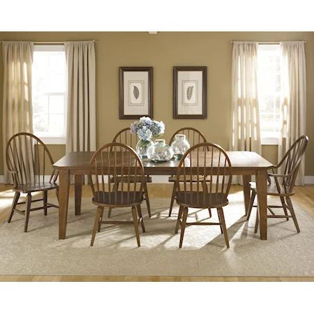 7-Piece Mission Style Rectangular Dining Table and Chair Set