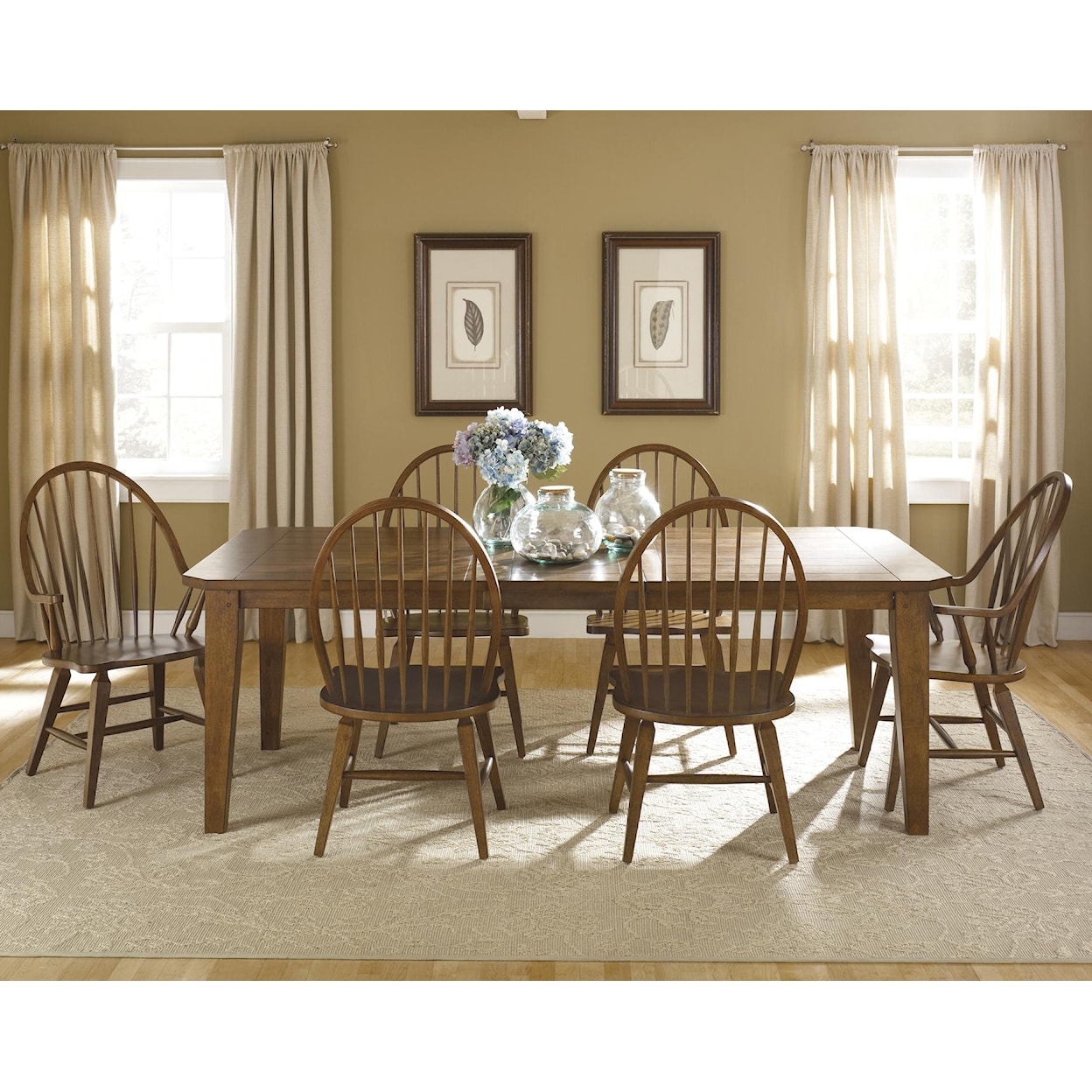 Liberty Furniture Hearthstone 7 Piece Rectangular Table Set