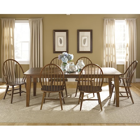 7-Piece Mission Style Rectangular Dining Table and Chair Set