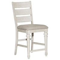 Transitional Ladder Back Counter Height Chair