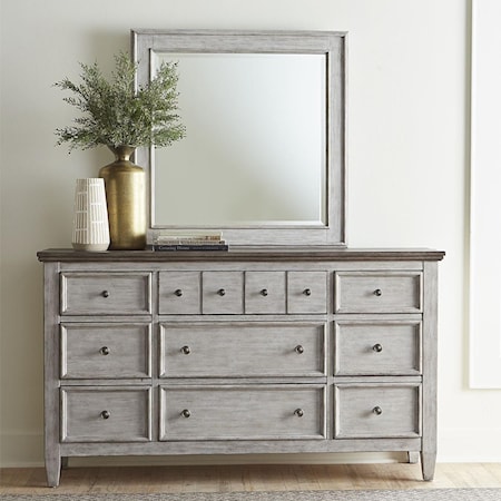 9 Drawer Dresser and Mirror