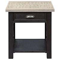 Transitional 1 Drawer End Table with Fully Stained Interior Drawer
