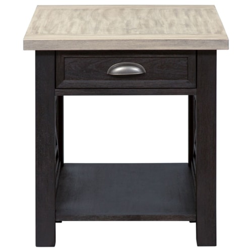 Transitional Drawer End Table
