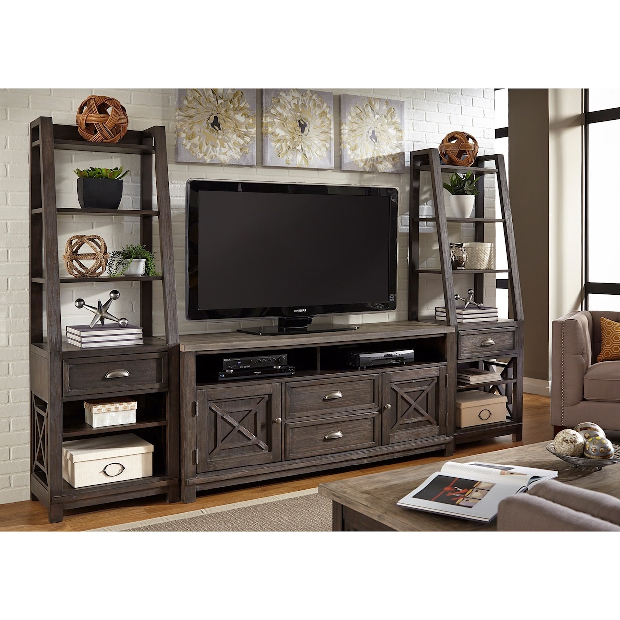 Libby Heatherbrook Entertainment Center with Piers