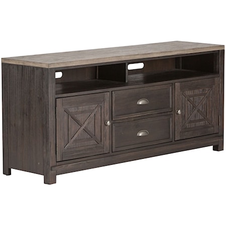 Transitional Entertainment TV Stand with Adjustable Shelves