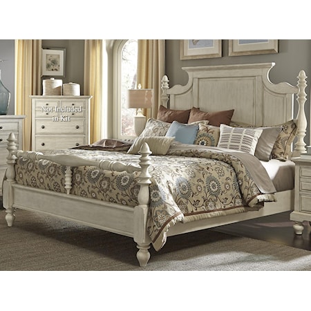 Transitional King Poster Bed