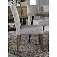 Contemporary Upholstered Dining Side Chair with Cream Linen Fabric