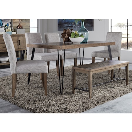 Contemporary 6-Piece Rectangular Table Set