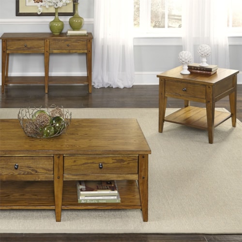 Rustic 3-Piece Occasional Set with Two End Tables