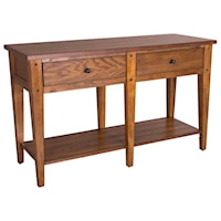 Casual 2-Drawer Occasional Sofa Table with Open Shelf - Oak