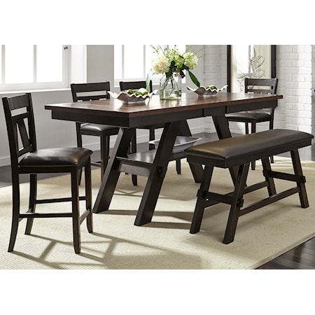 Transitional 6-Piece Gathering Table Set