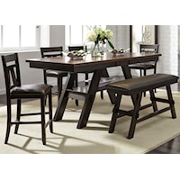 Transitional 6-Piece Gathering Table Set