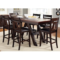 Transitional 7-Piece Gathering Table Set