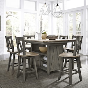 Liberty Furniture Lindsey Farm 7-Piece Gathering Table Set