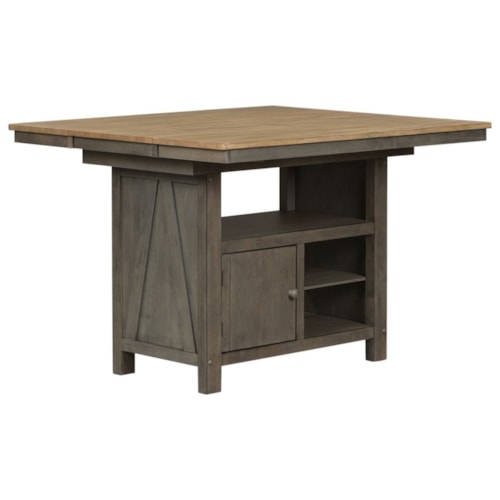Farmhouse Two-Toned Kitchen Island with Butterfly Leaf