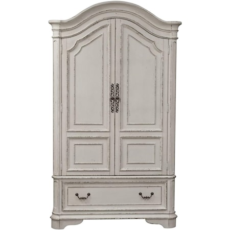 Traditional Armoire with Cedar Lined Bottom Drawer