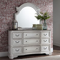 Relaxed Vintage 9-Drawer Dresser and Mirror Set