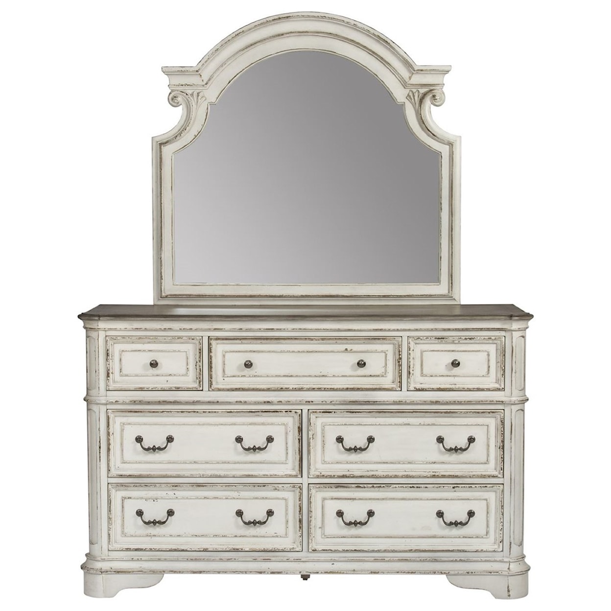 Liberty Furniture Magnolia Manor Mirror with Wood Frame