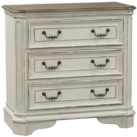 Traditional 3 Drawer Bedside Chest with USB Ports