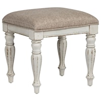 Vanity Stool with Upholstered Seat