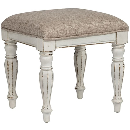 Vanity Stool with Upholstered Seat